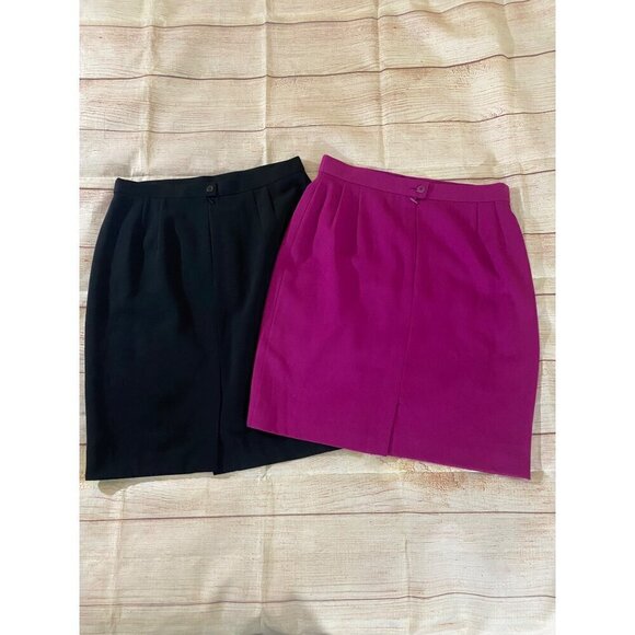 Bundle Of 2 Escada By Margeretha Ley 100% Wool Pencil Skirts - 42 (L) - Picture 11 of 12